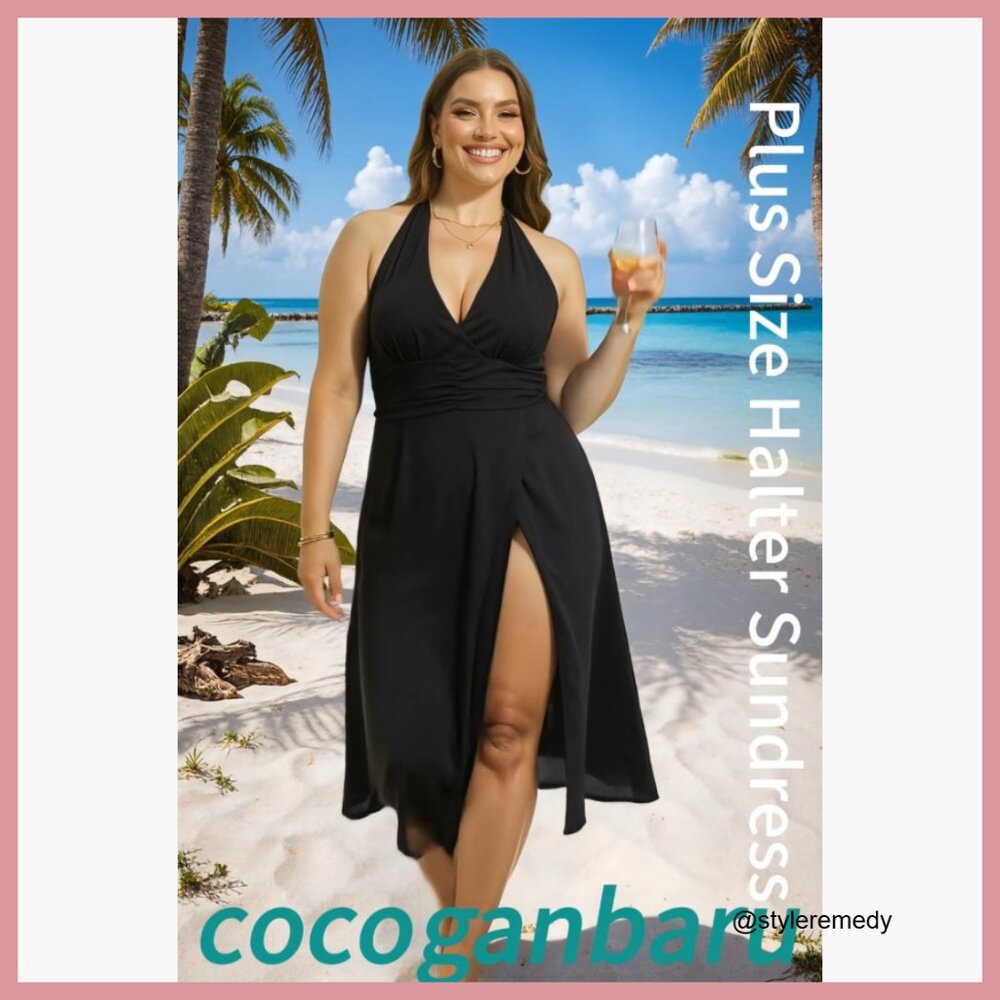 Polyester Spandex Halter Neck Backless Mini Dress… - image 7